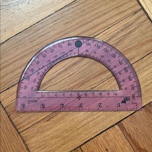Yoobi Transparent Pink Bendable Flexible Protractor